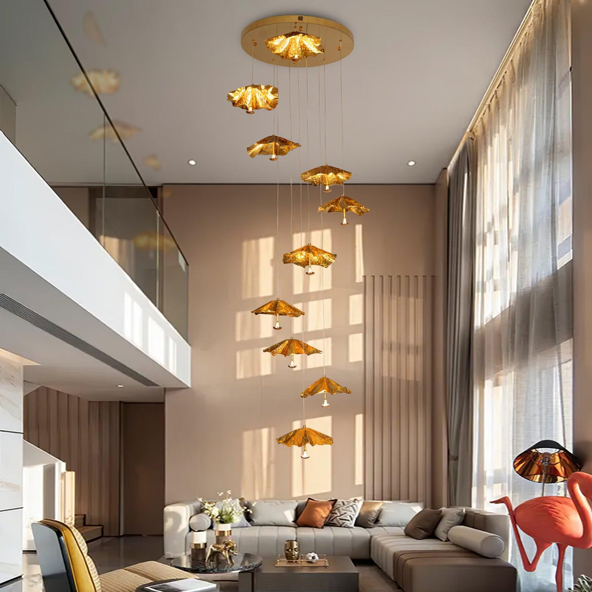 Ginkgo Leaf Spiral Chandelier