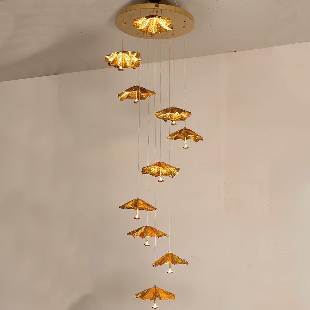 Ginkgo Leaf Spiral Chandelier