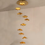 Ginkgo Leaf Spiral Chandelier