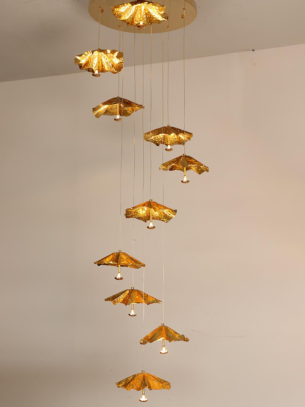 Ginkgo Leaf Spiral Chandelier