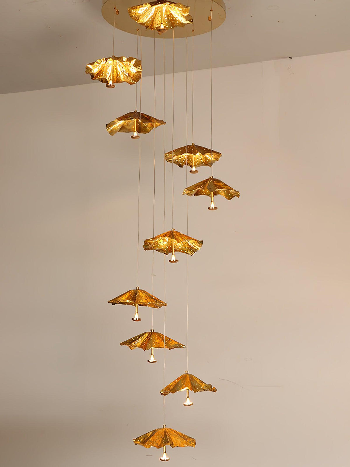 Ginkgo Leaf Spiral Chandelier
