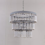 Three Tiered Wood Beaded Chandelier