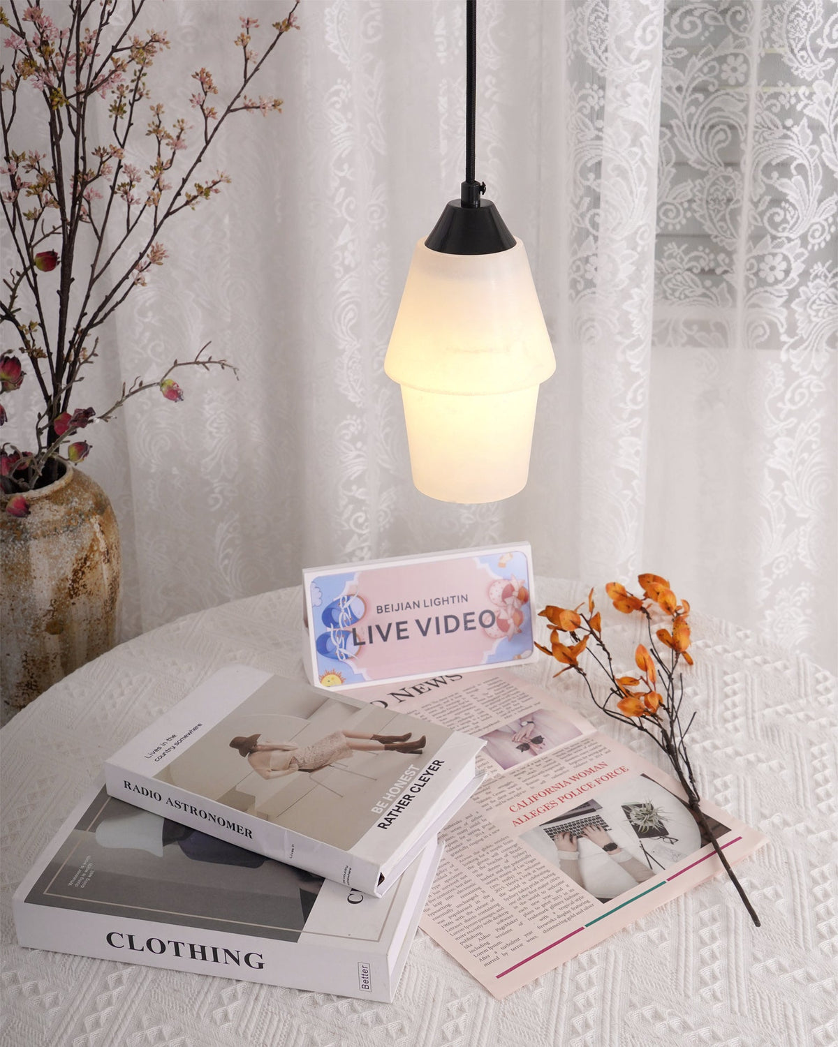 Noira Alabaster Cylinder Pendant Lamp