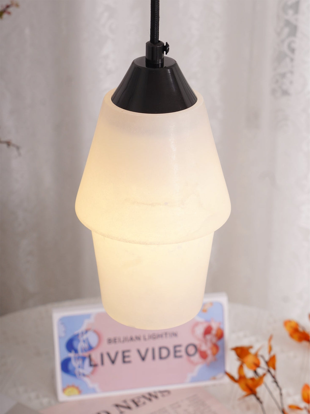 Noira Alabaster Cylinder Pendant Lamp