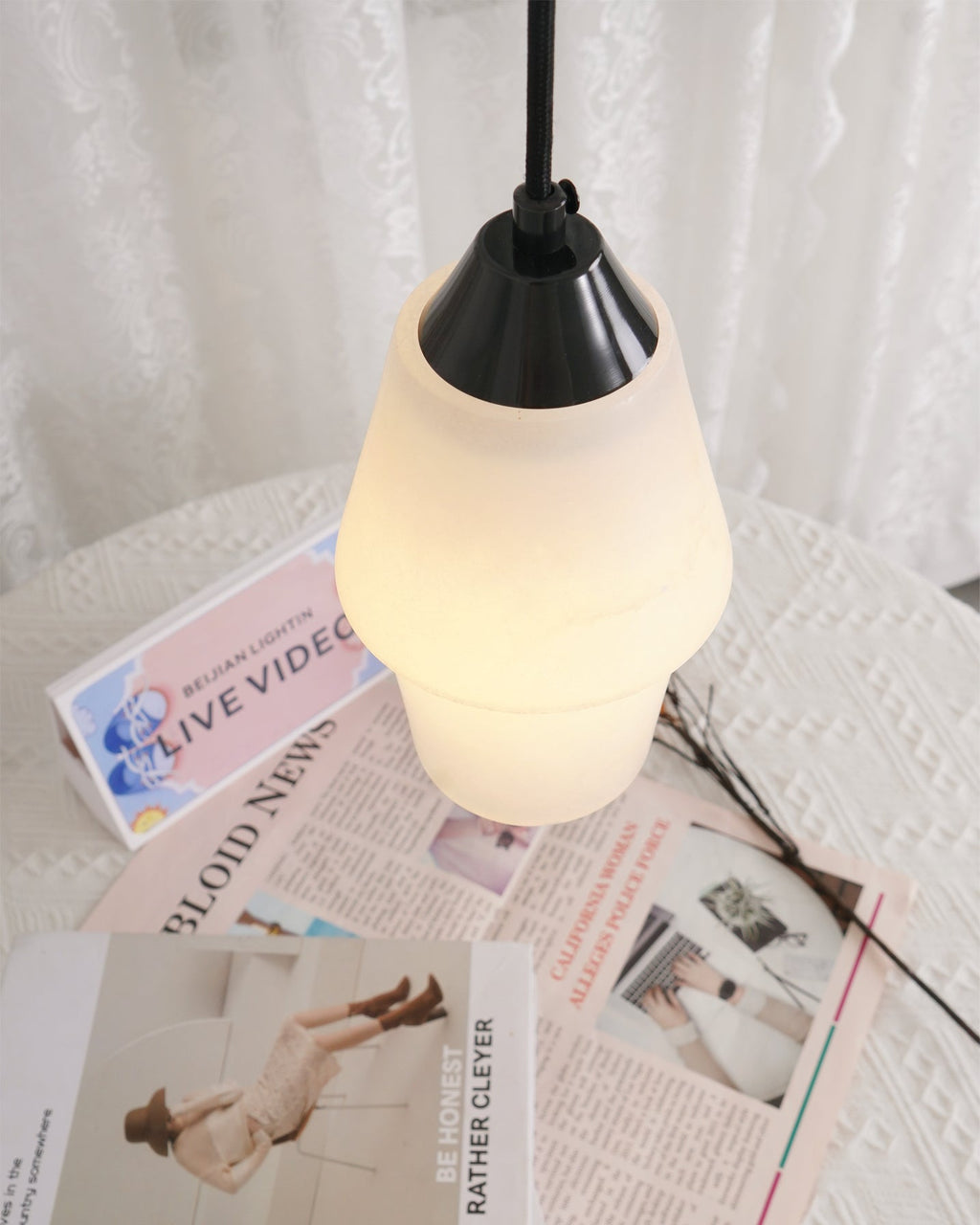 Noira Alabaster Cylinder Pendant Lamp