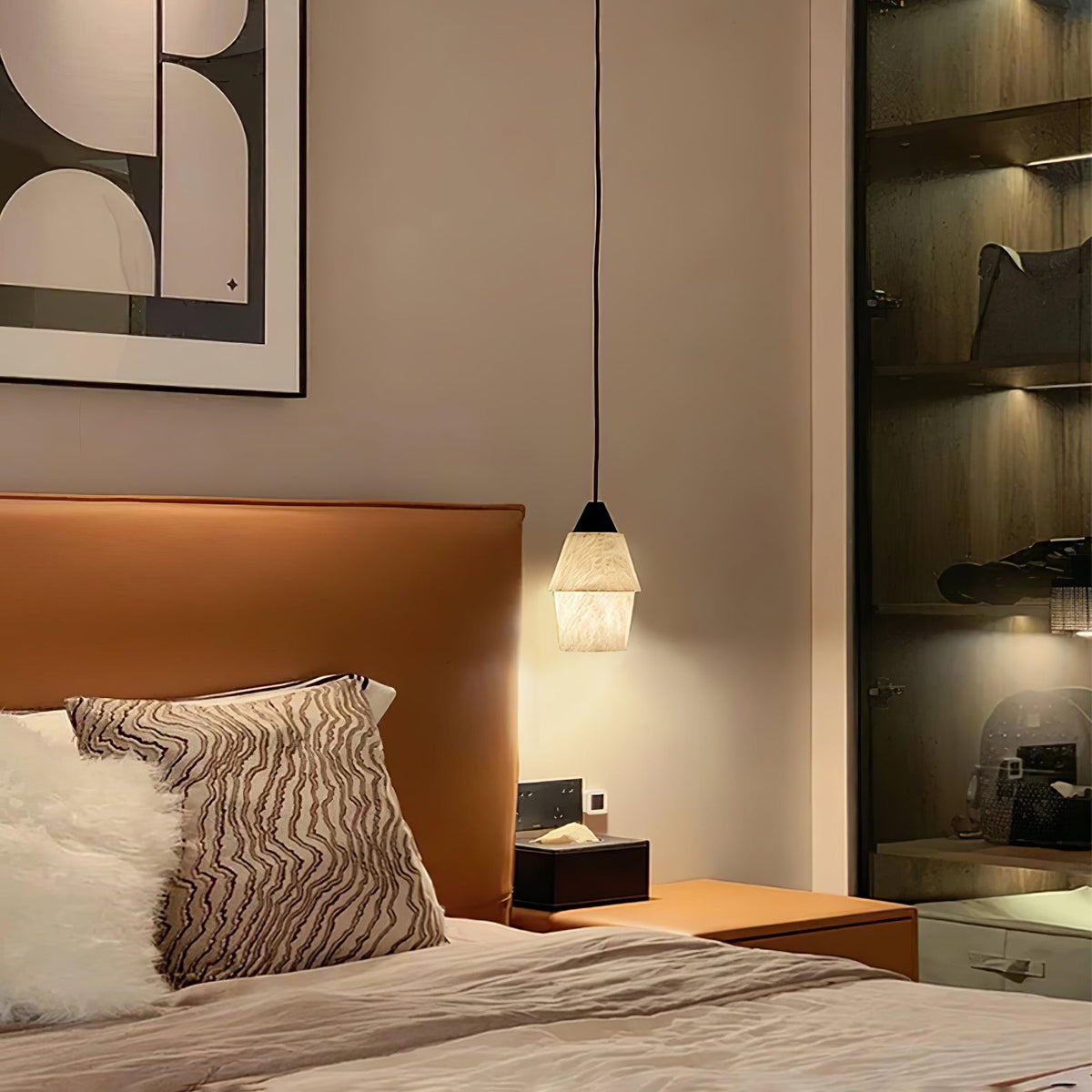 Noira Alabaster Cylinder Pendant Lamp