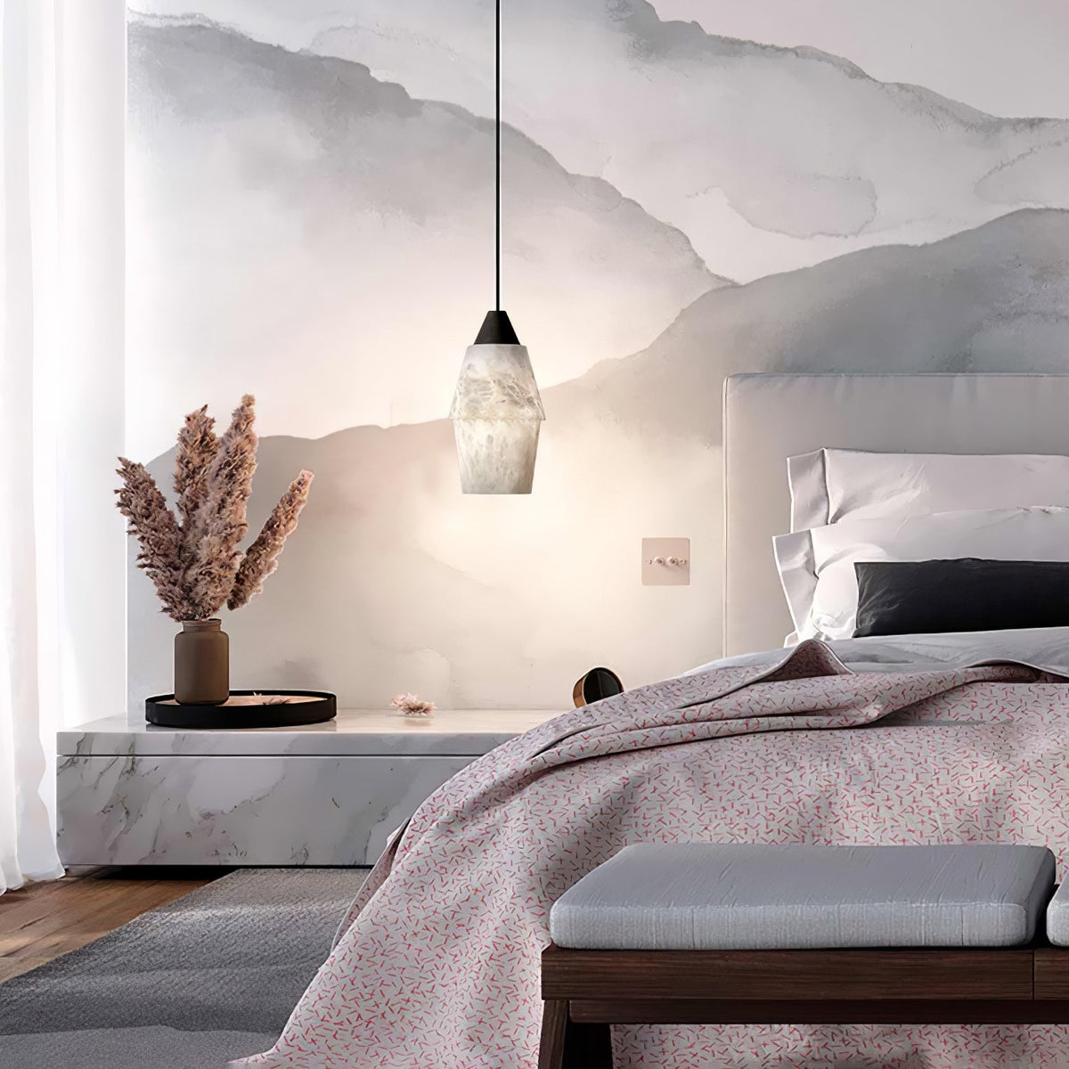 Noira Alabaster Cylinder Pendant Lamp