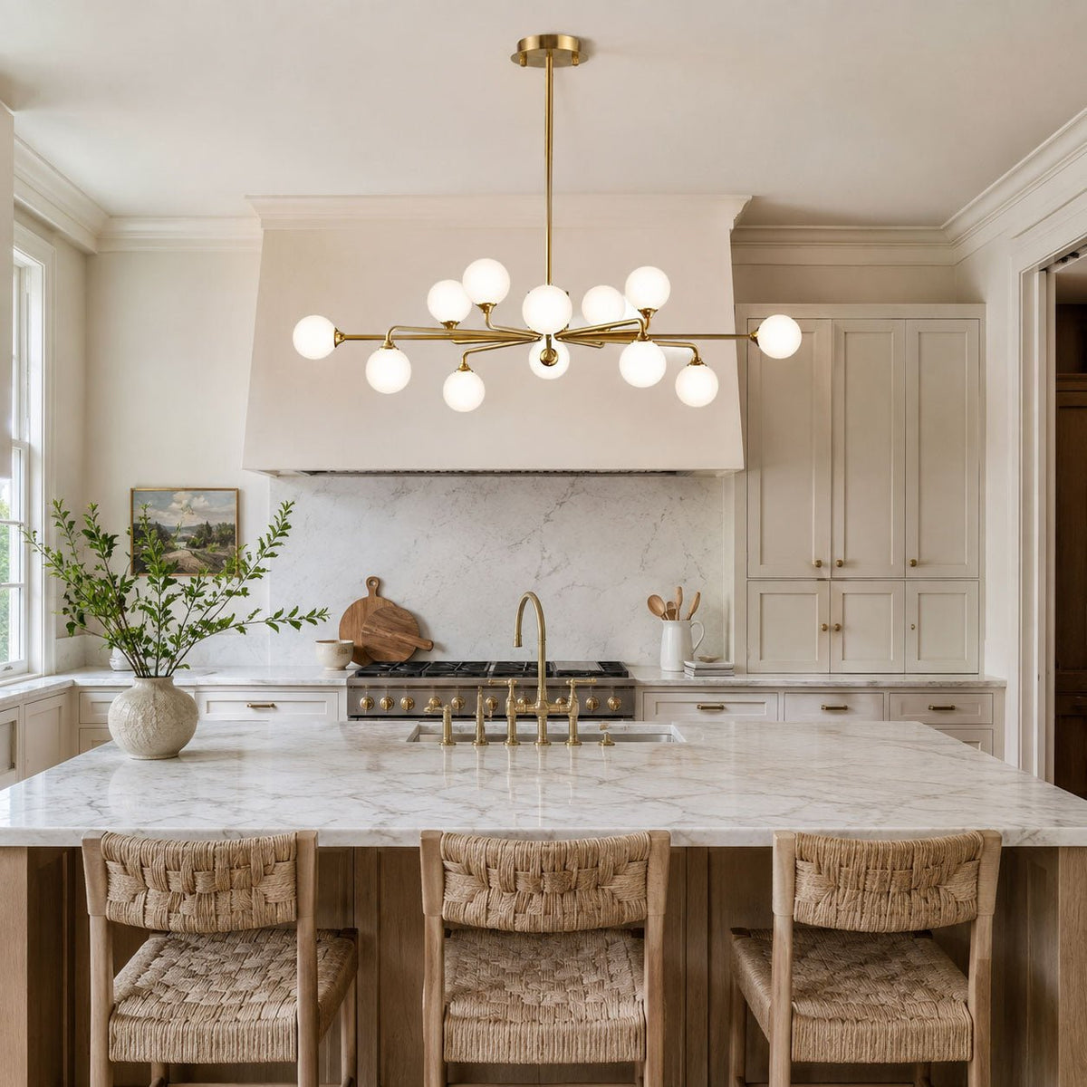 Staggered Glass Globes Chandelier