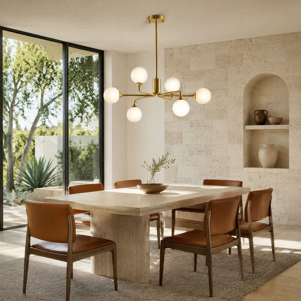 Staggered Glass Globes Chandelier