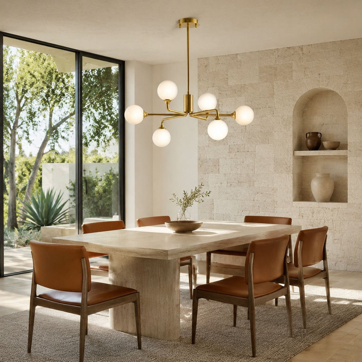Staggered Glass Globes Chandelier