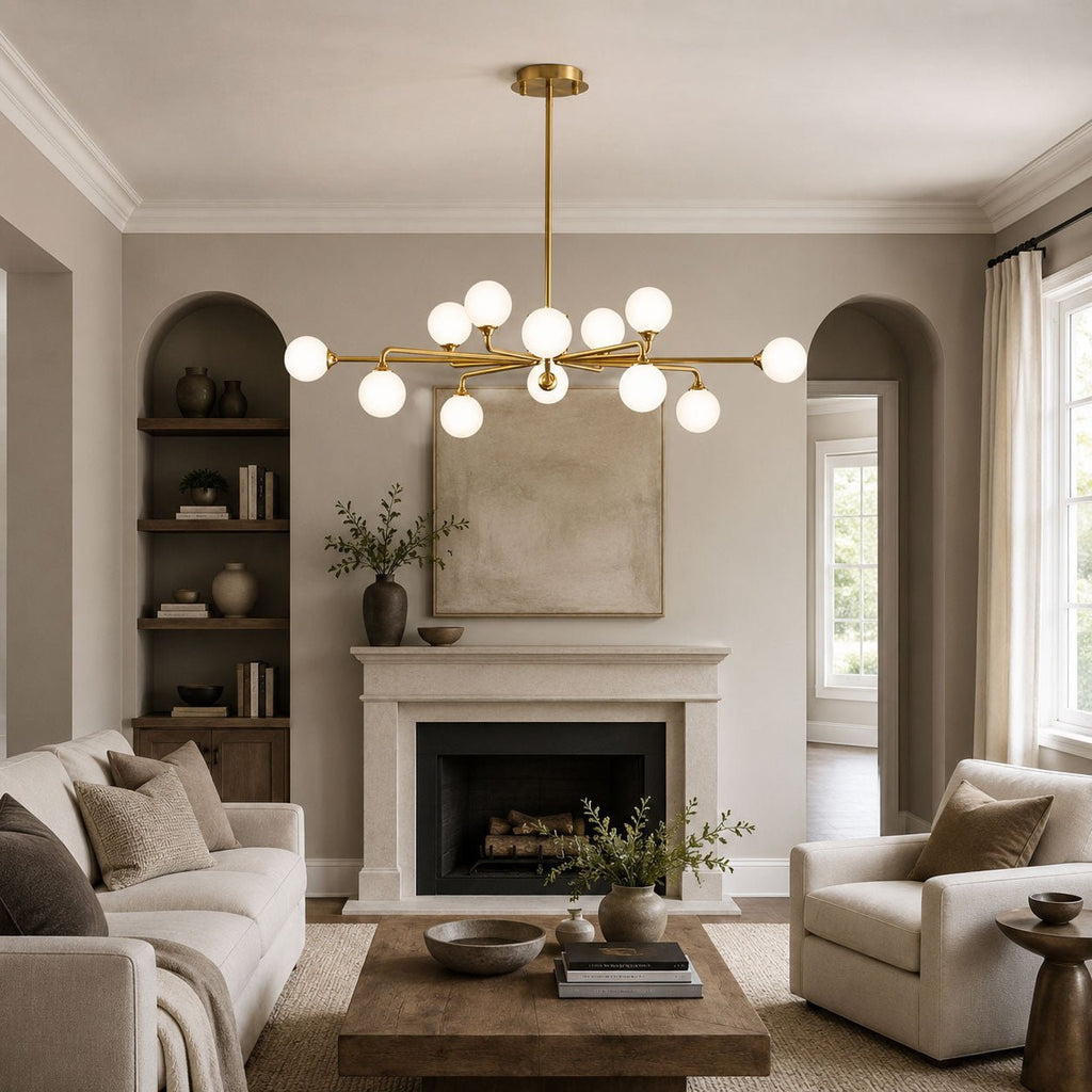 Staggered Glass Globes Chandelier