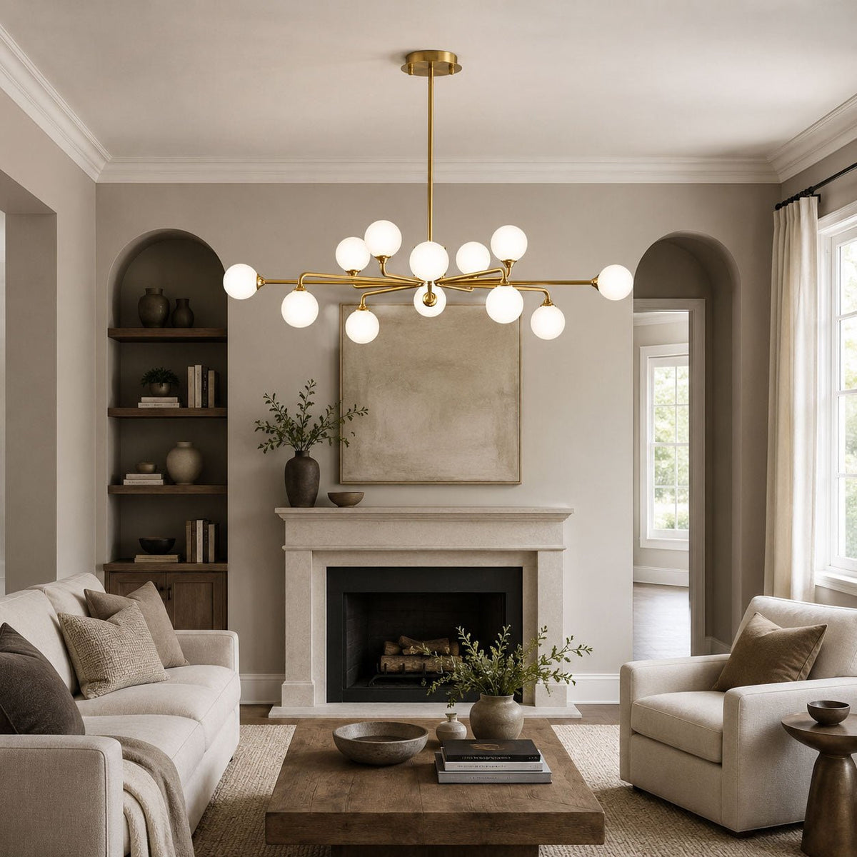 Staggered Glass Globes Chandelier