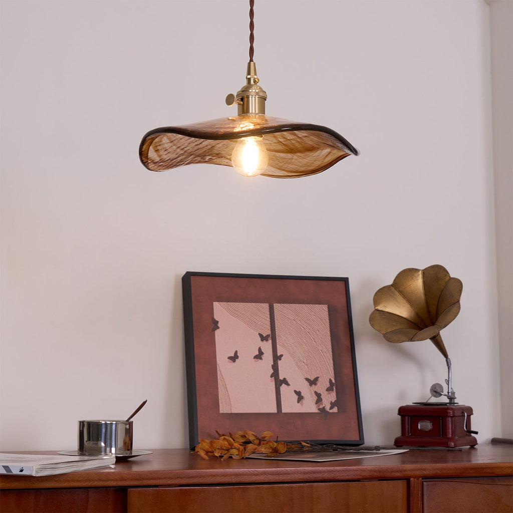 Flower Petal Glass Pendant Light