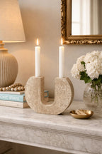 Rowan Yellow Travertine Candle Holder