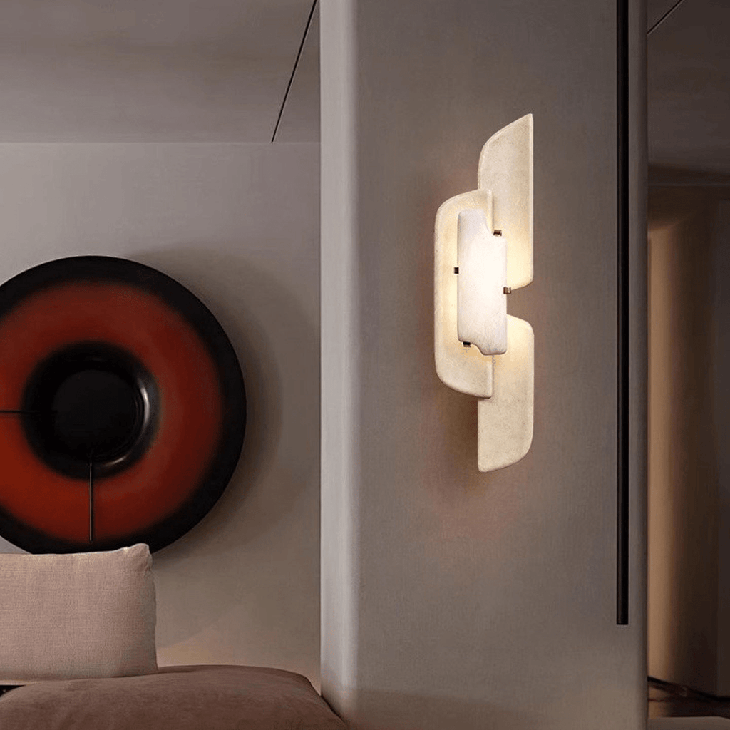 Sculpted Alabaster Wall Sconce