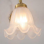 Brass Floral Glass Sconce