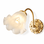 Brass Floral Glass Sconce