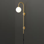 Globe Brass Plug-in Wall Sconce