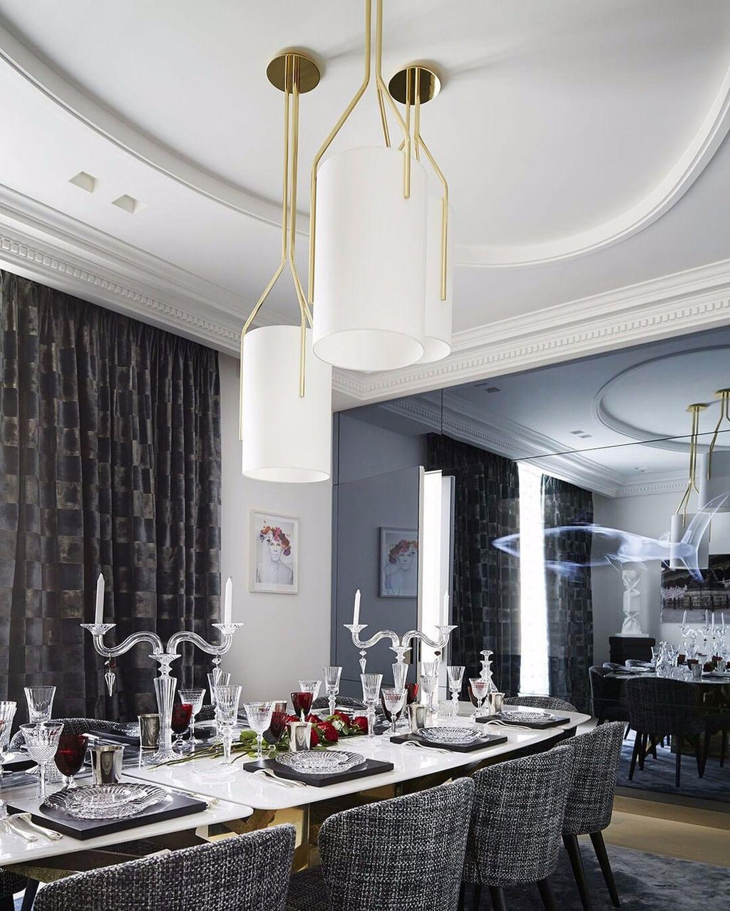 Thorne Linen Cylinder Chandelier