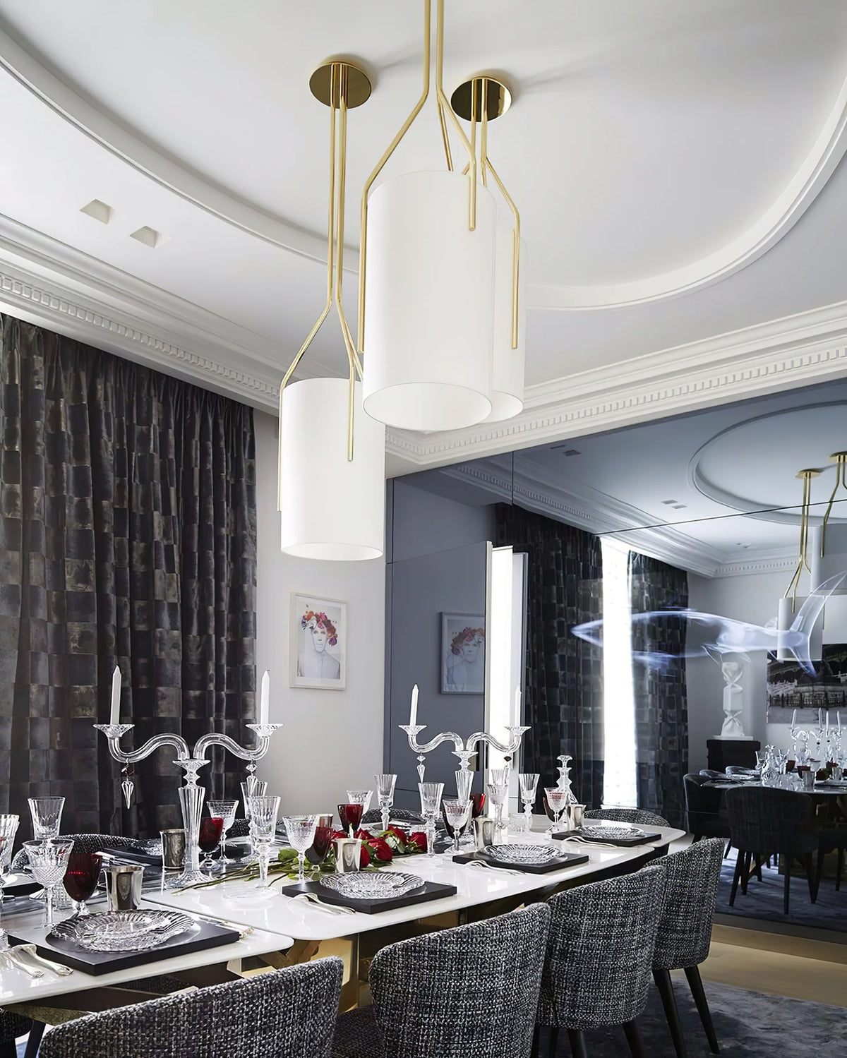 Thorne Linen Cylinder Chandelier