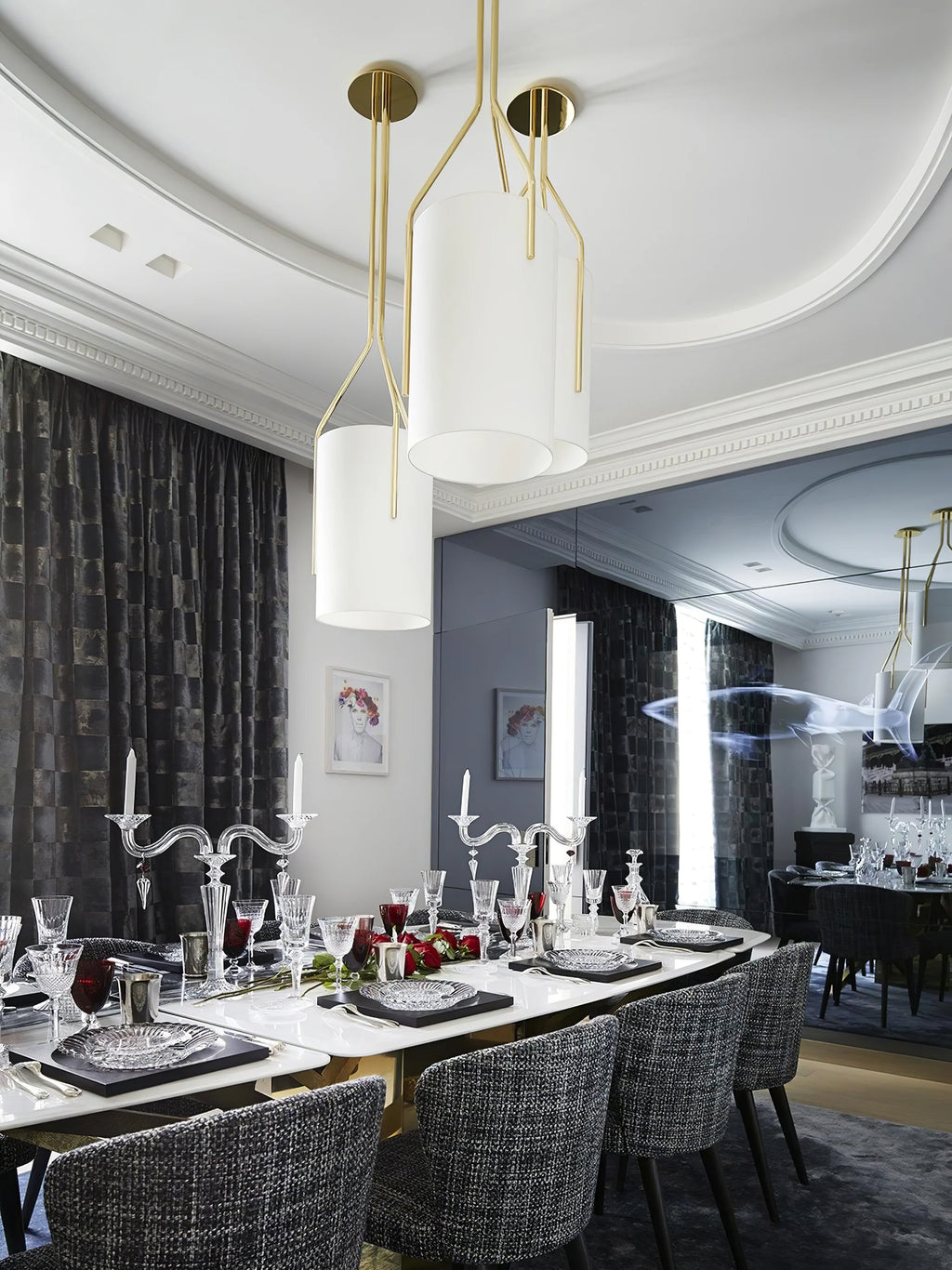 Thorne Linen Cylinder Chandelier
