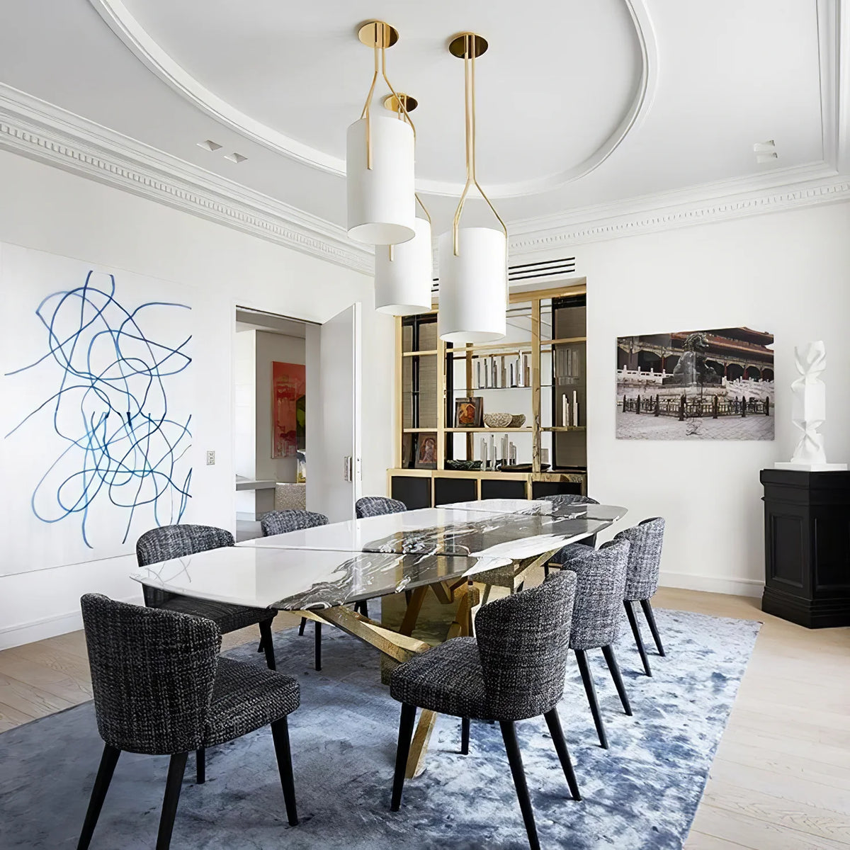 Thorne Linen Cylinder Chandelier