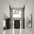 Modern Crystal Double C Chandelier