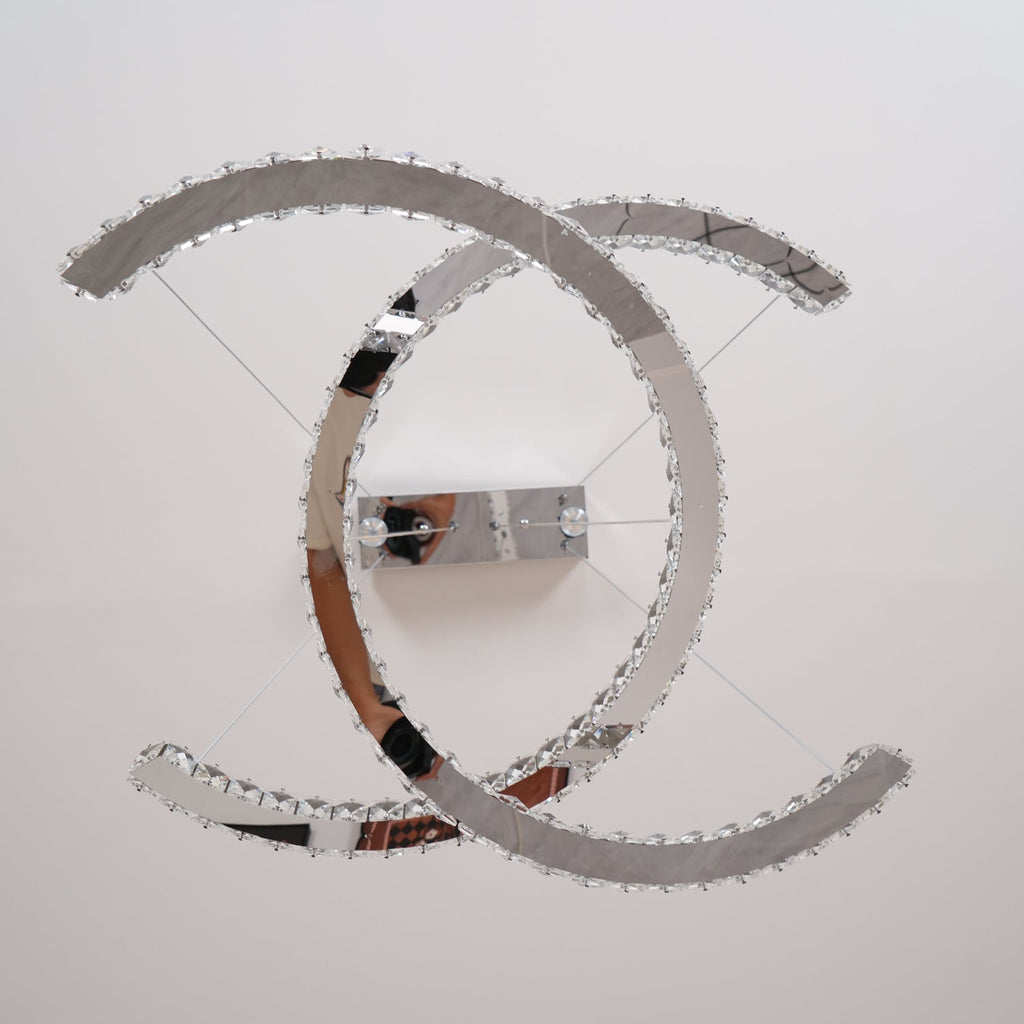 Modern Crystal Double C Chandelier