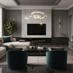 Modern Crystal Double C Chandelier