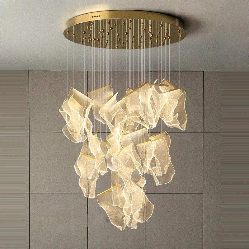 28heads ∅ 39.4″ x H 157.5″ / Dia 100cm x H 400cm / Small: W 7.1″ x H 10.2″ / W 18cm x H 26cm / Gold & Triac Warm Dimming