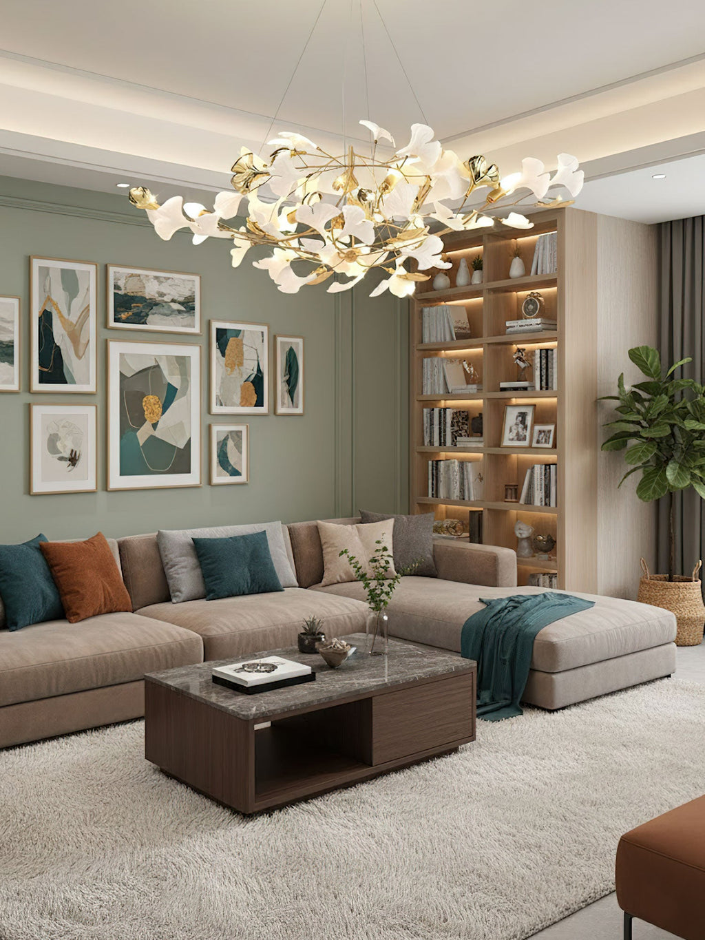 Gingko Cluster Chandelier