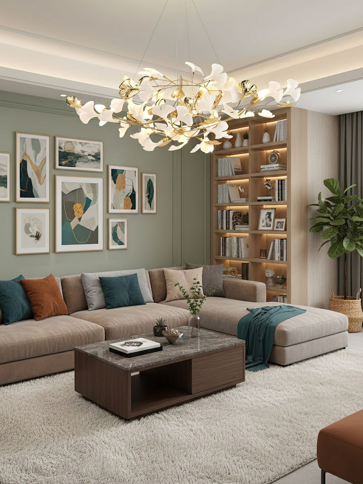 Gingko Cluster Chandelier