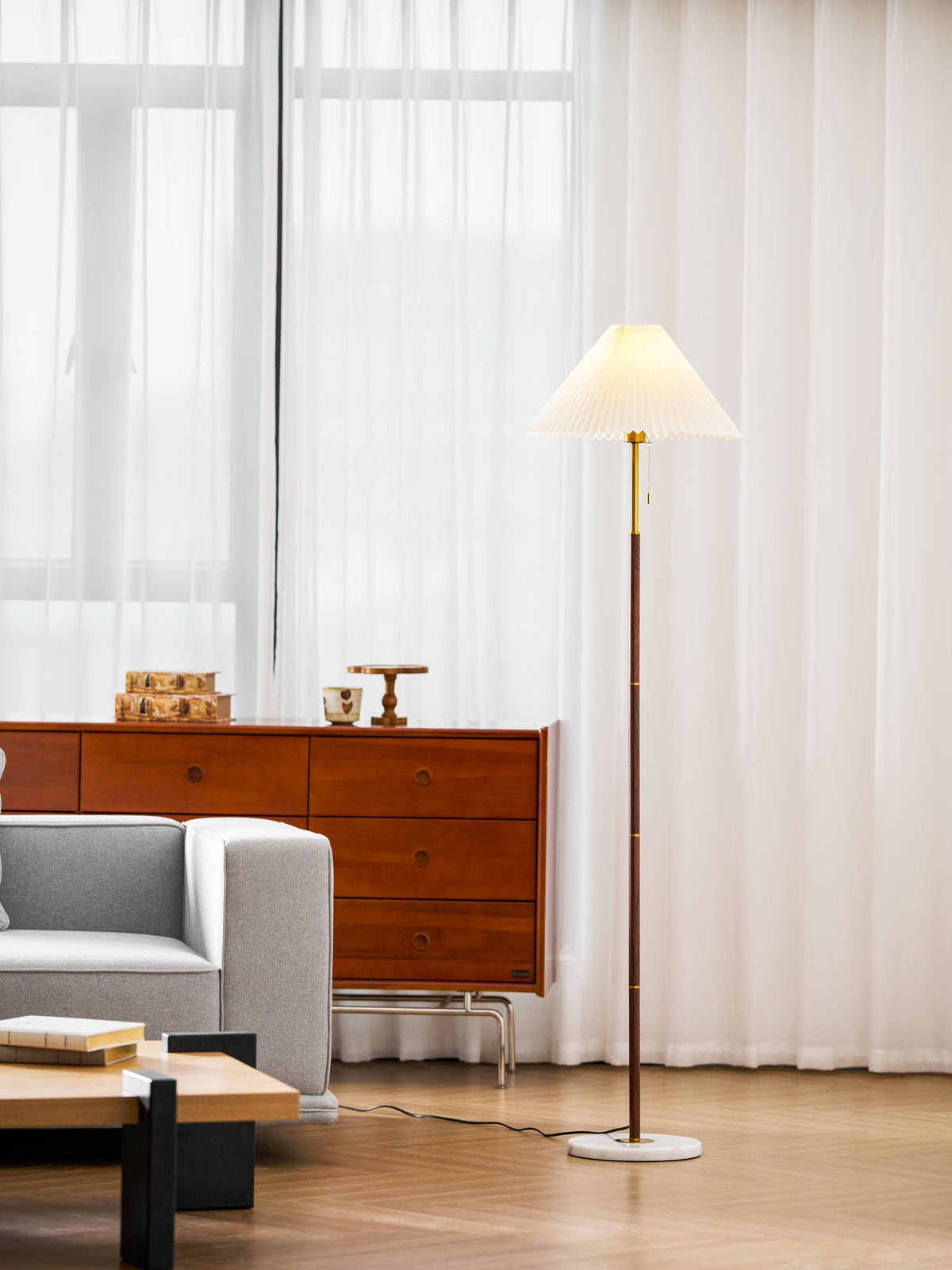 Vintage Pleated Floor Lamp