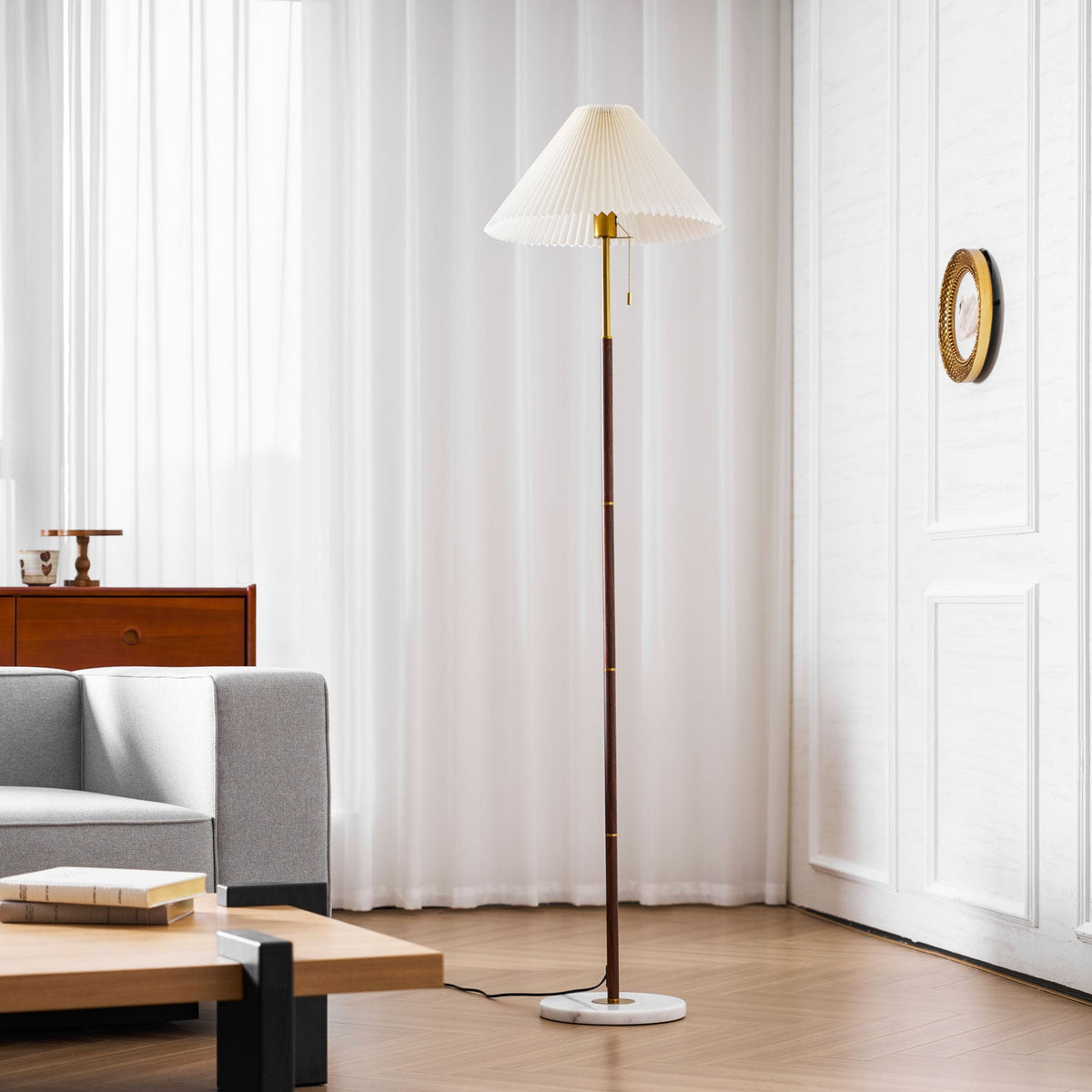 Vintage Pleated Floor Lamp