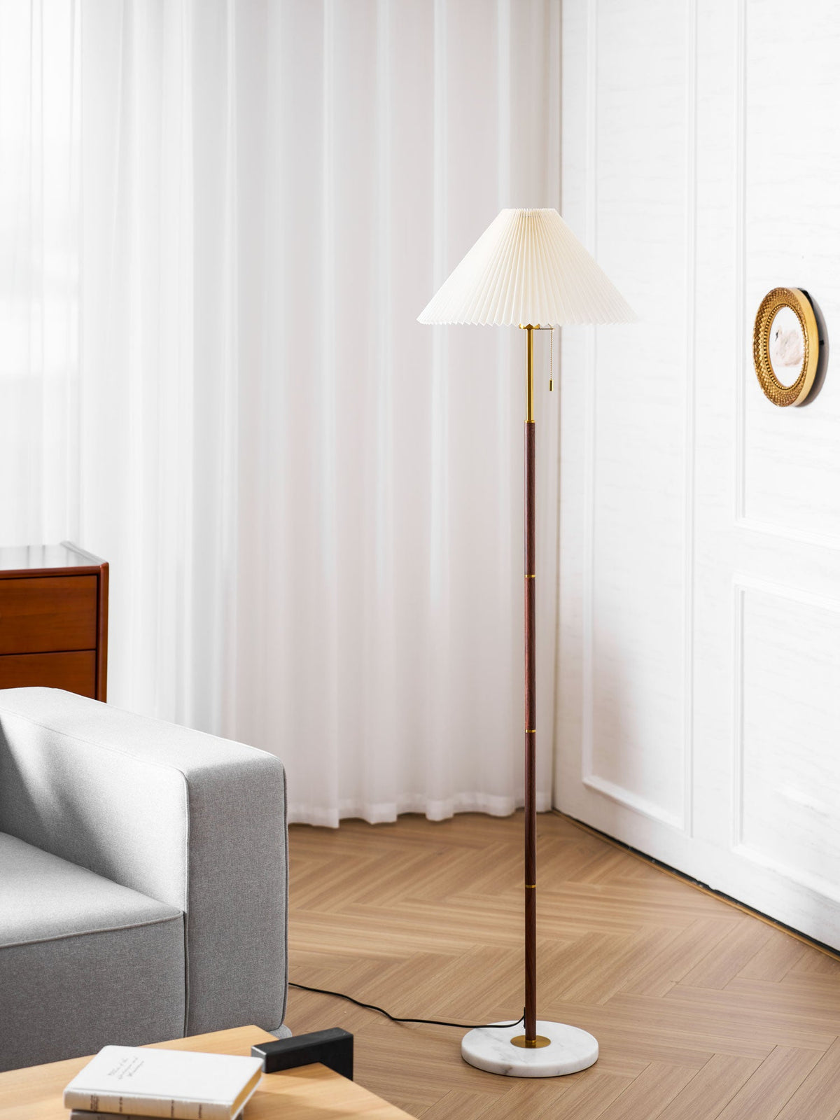 Vintage Pleated Floor Lamp