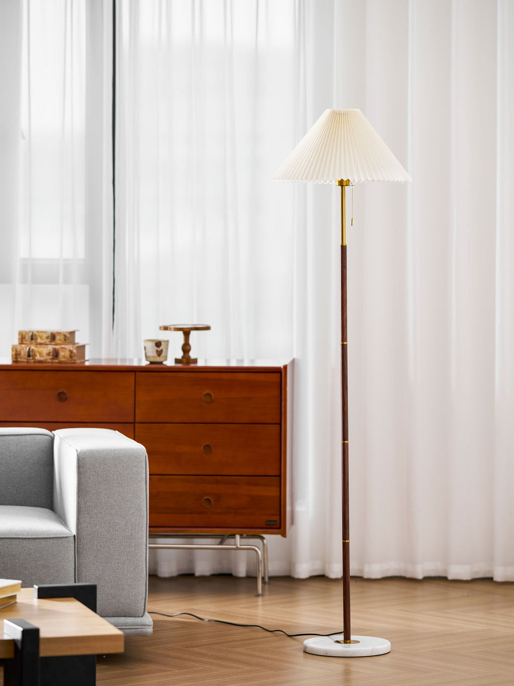 Vintage Pleated Floor Lamp
