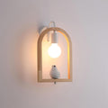 Wood Bird Resin Wall Light