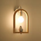 Wood Bird Resin Wall Light