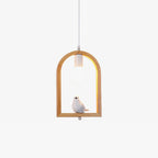 Wood Bird Resin Pendant Light