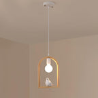 Wood Bird Resin Pendant Light