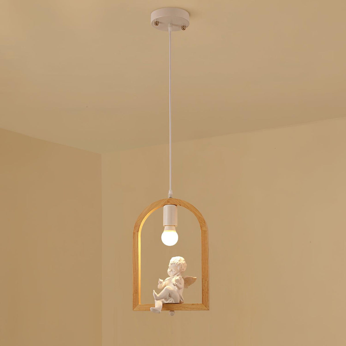 Wood Bird Resin Pendant Light