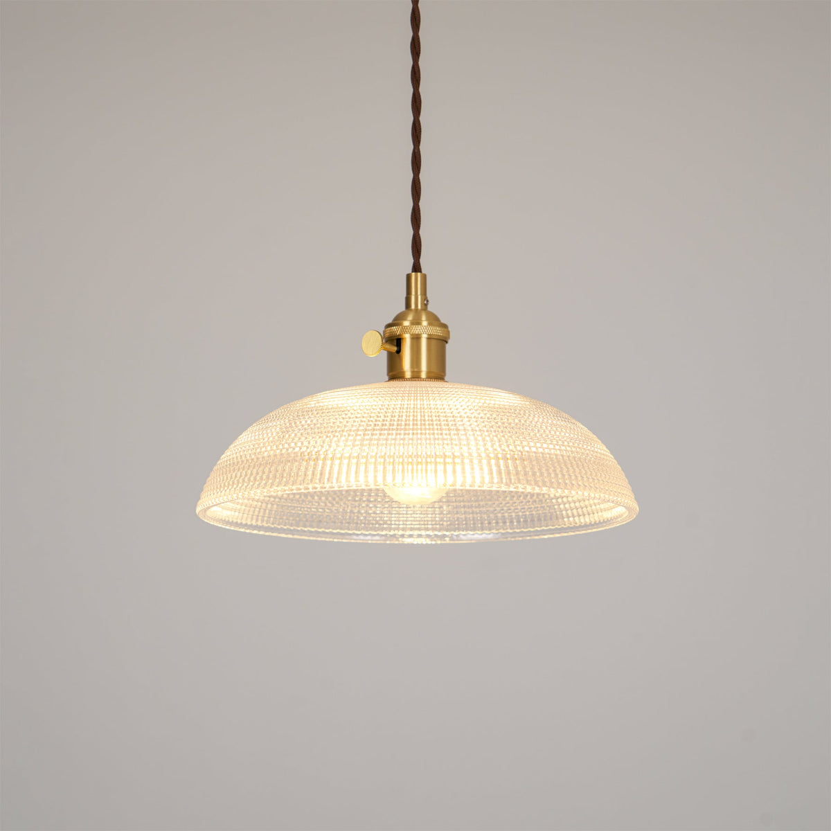 Ribbed Spiral Pendant Light