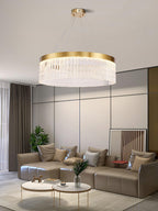 Round Halo Crystal Chandelier