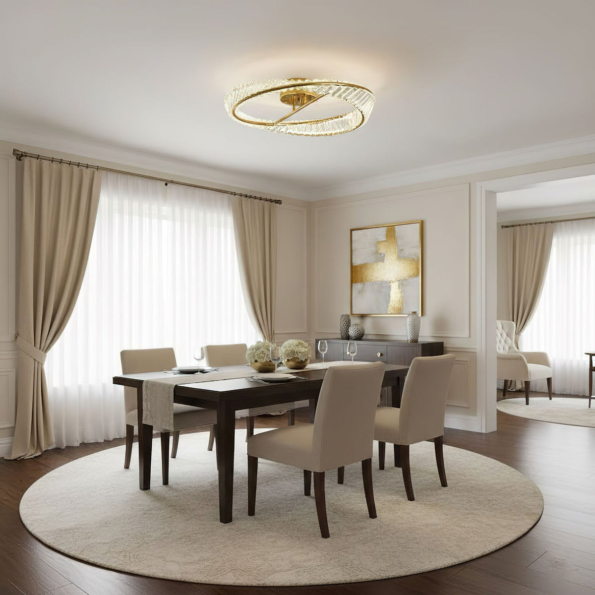 Crystal Rings Ceiling Lamp
