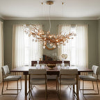Stone Crystal Brass Chandelier