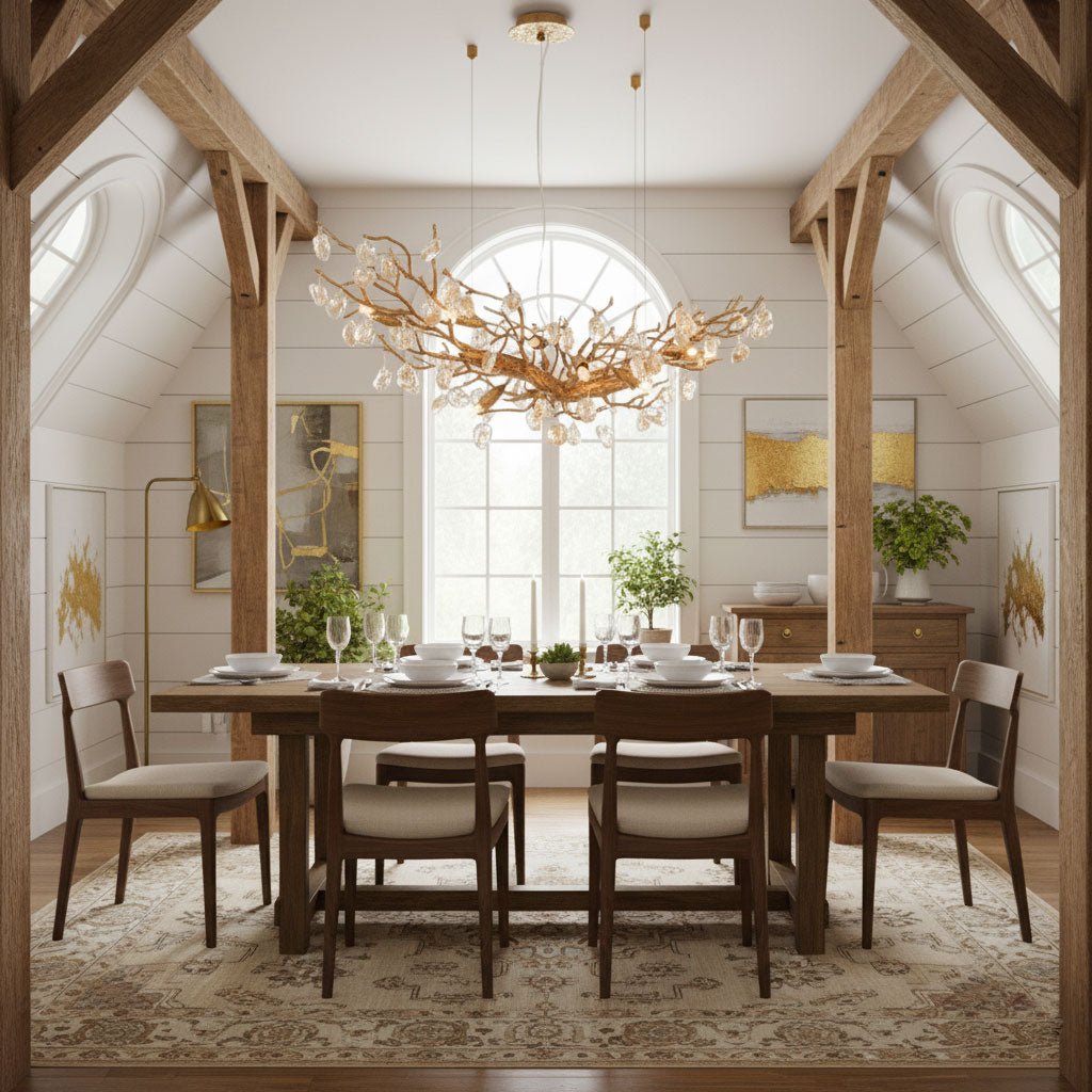 Stone Crystal Brass Chandelier