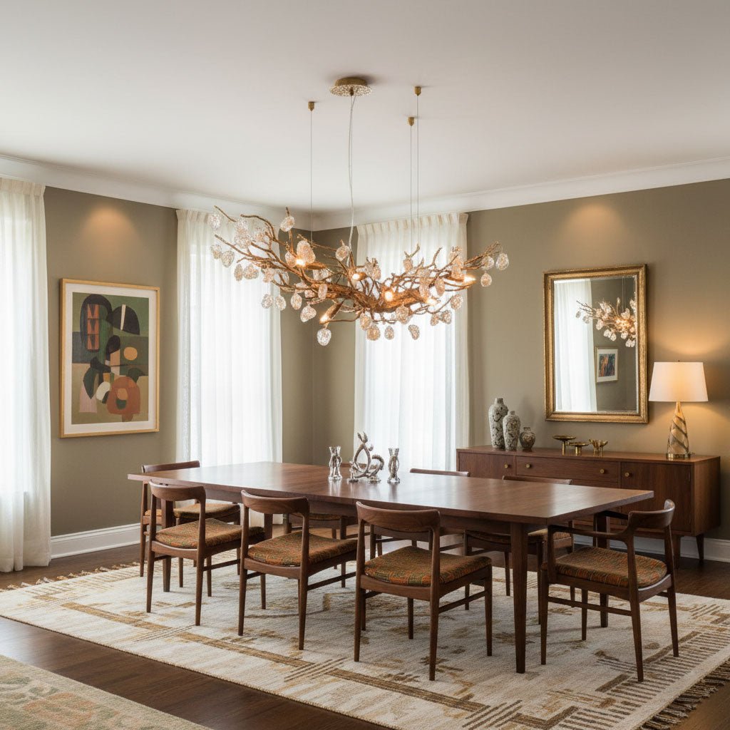 Stone Crystal Brass Chandelier