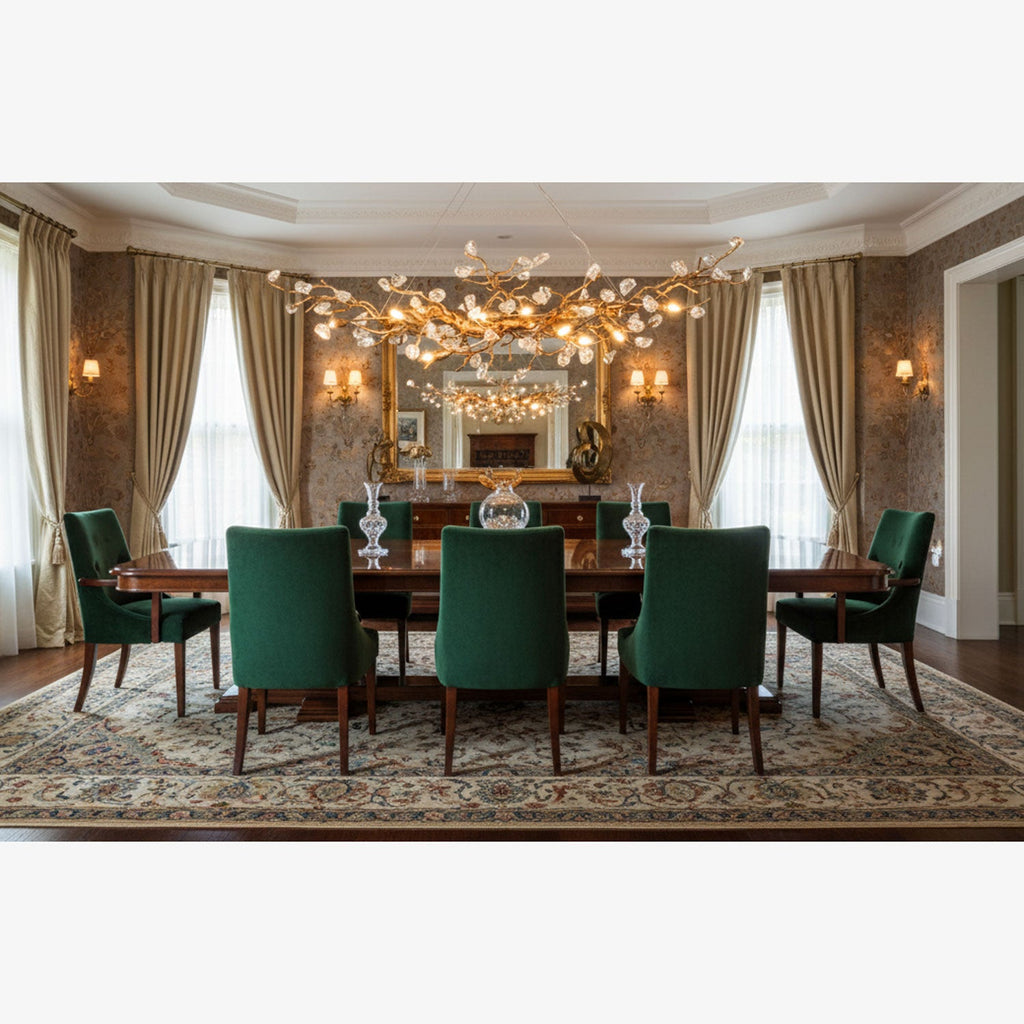 Stone Crystal Brass Chandelier