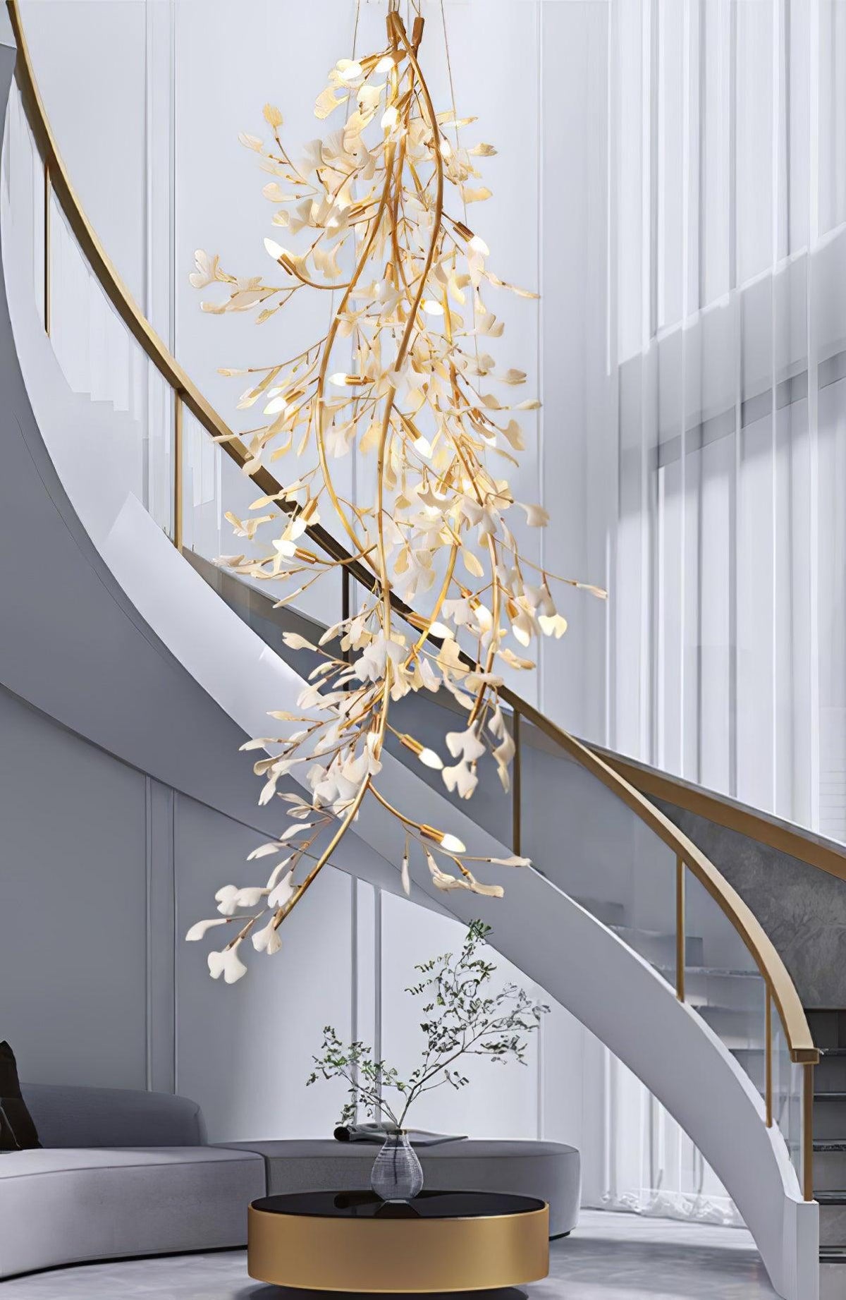 Gingko Cascade Branch Chandelier