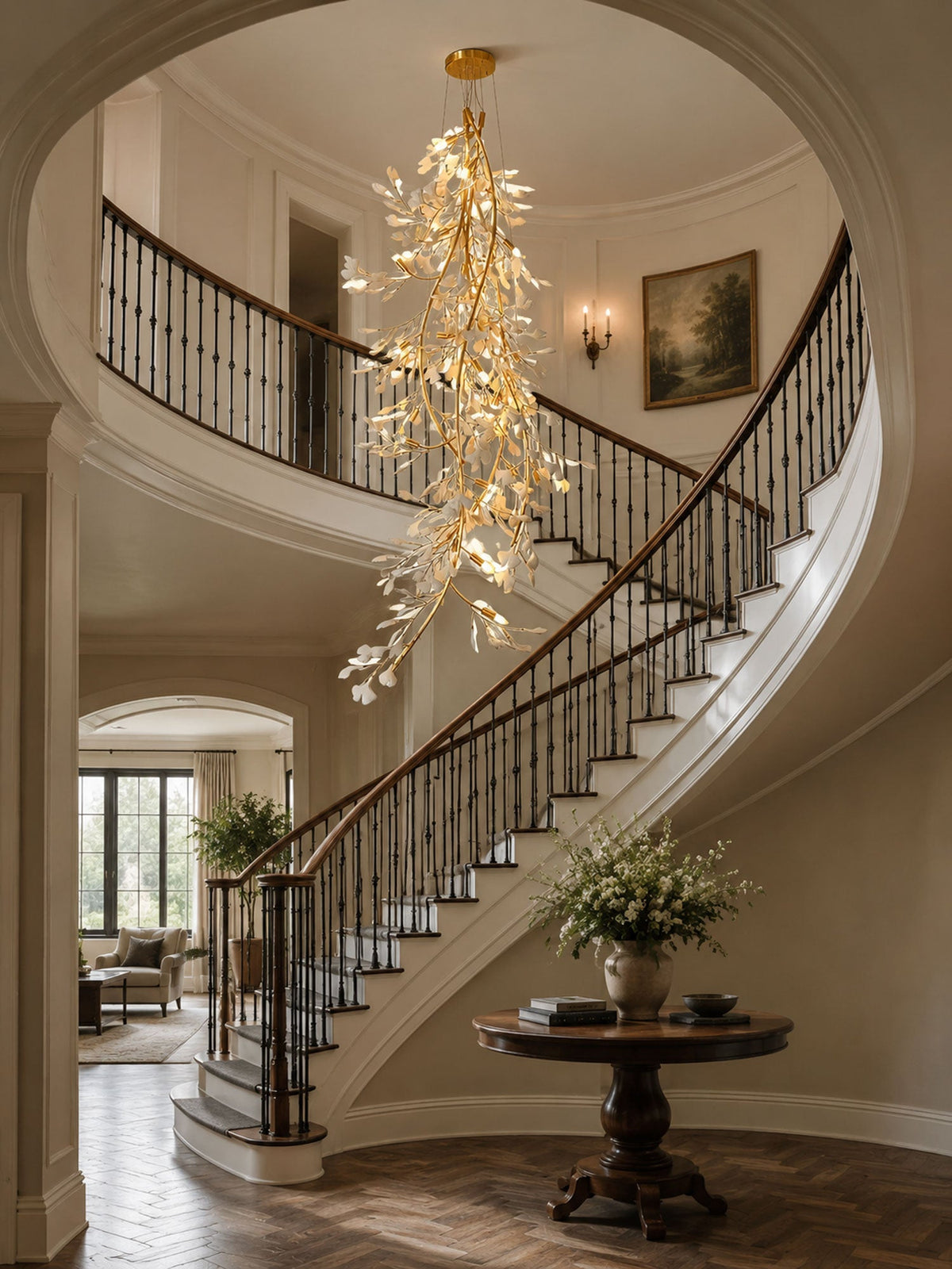 Gingko Cascade Branch Chandelier
